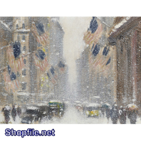 TSD3531 - Tranh sơn dầu thành phố đông đúc